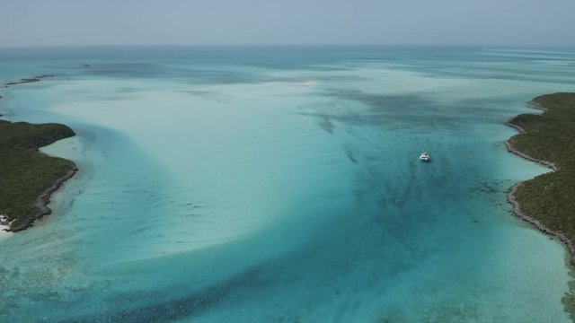Aerial Above Magnificent Private Islands in the Bahamas, Drone