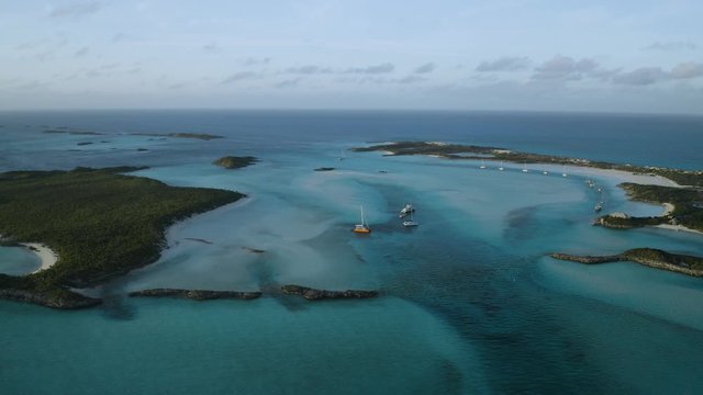 Exotic & Romantic Tropical Honeymoon Destination in the Bahamas, Aerial
