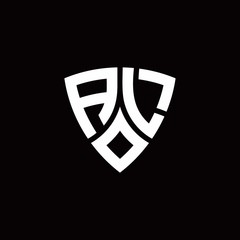 Fototapeta premium AL monogram logo with modern shield style design template