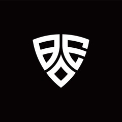 Naklejka premium BE monogram logo with modern shield style design template