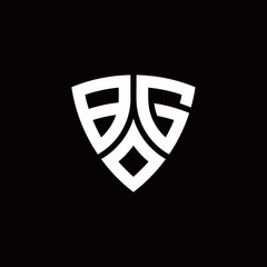 BG monogram logo with modern shield style design template