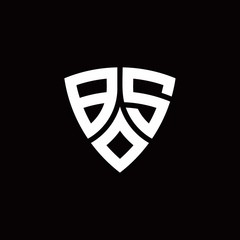 BS monogram logo with modern shield style design template