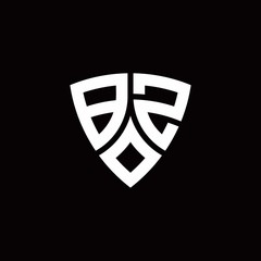Naklejka premium BZ monogram logo with modern shield style design template