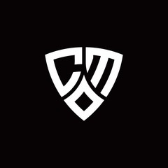 CM monogram logo with modern shield style design template - obrazy, fototapety, plakaty