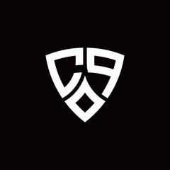 Naklejka premium CP monogram logo with modern shield style design template