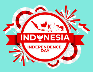 Independence day Indonesia  banner with red and white color background vector