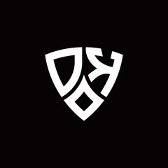 DK monogram logo with modern shield style design template