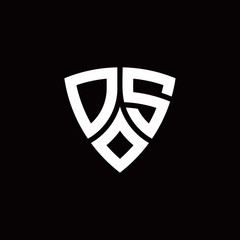 Naklejka premium DS monogram logo with modern shield style design template