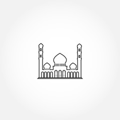 Fototapeta premium mosque islamic line icon. islamic mosque isolated line icon