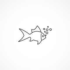 fish line icon. fish isolated line icon