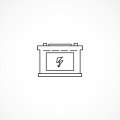 car battery line icon. car battery isolated line icon