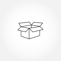 box line icon. open box isolated line icon