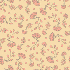 Rowan Berry pattern Seamless, Rowan berry branches pattern.wrapping paper, Trendy  autumnal texture for print,fashion, textile, fabric, decoration, wrapping.