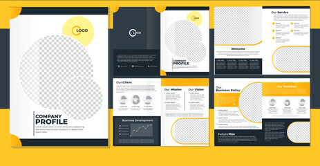 Yellow business company brochure template
