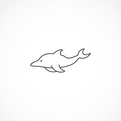 Naklejka na ściany i meble Dolphin line icon. Dolphin isolated line icon