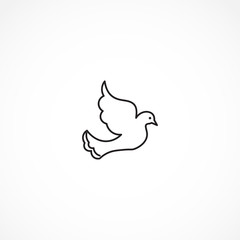 dove icon. dove bird line icon. dove isolated line icon