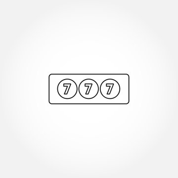 jackpot casino slot 777 line icon. casino slot isolated line icon