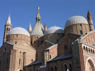 Fototapeta na wymiar Padua, Italy, Basilica of Sant' Antonio, Domes & Towers
