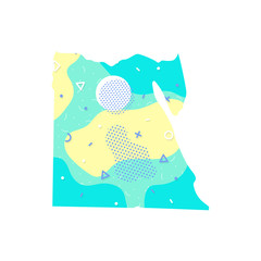 Egypt map Memphis country Africa map illustration vector African isolated on white background
