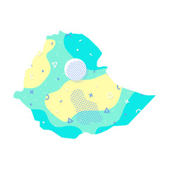 Ethiopia map Memphis country Africa map illustration vector African isolated on white background
