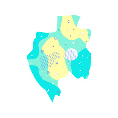 Gabon map Memphis country Africa map illustration vector African isolated on white background
