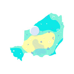 Niger map Memphis country Africa map illustration vector African isolated on white background
