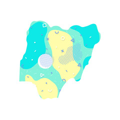 Nigeria map Memphis country Africa map illustration vector African isolated on white background
