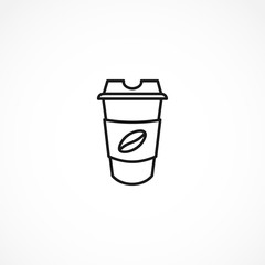 Coffee cup line icon. Coffee cup isolated line icon