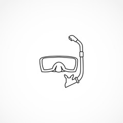 diving line icon. diving mask isolated line icon