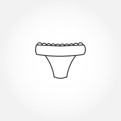 Underpants line icon. woman underpants with lace isolated line icon