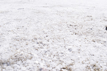 Salt field has Salt crystals on the floor. that is pink salt