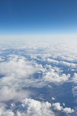 Clouds seen from above on a plane flight