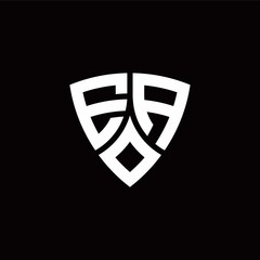 EA monogram logo with modern shield style design template