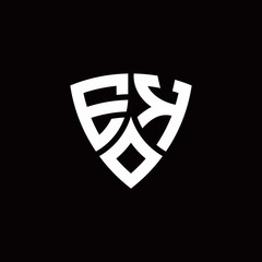 Naklejka premium EK monogram logo with modern shield style design template