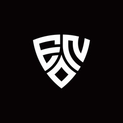 EN monogram logo with modern shield style design template