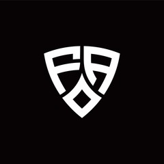 FA monogram logo with modern shield style design template