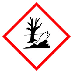 Warning environmental hazard vector sign isolated on white background, dangerous for the environment