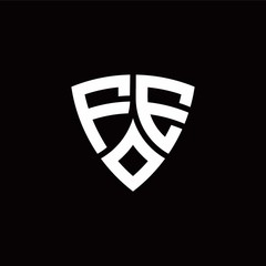 FE monogram logo with modern shield style design template