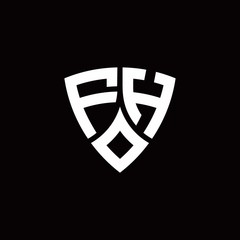 FH monogram logo with modern shield style design template