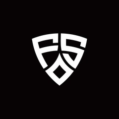 FS monogram logo with modern shield style design template