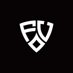 FU monogram logo with modern shield style design template