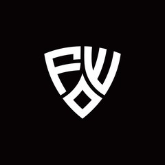 FW monogram logo with modern shield style design template