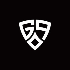 GP monogram logo with modern shield style design template