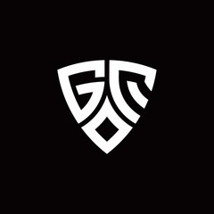 GQ monogram logo with modern shield style design template