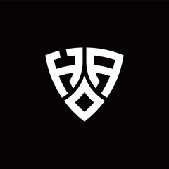 Naklejka premium HA monogram logo with modern shield style design template