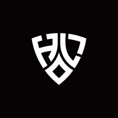 HL monogram logo with modern shield style design template
