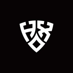 HX monogram logo with modern shield style design template