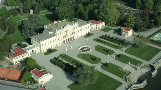 Aerial View of Villa Olmo, on Lake Como