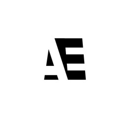 Obraz premium Initial letters Logo black positive/negative space AE