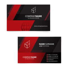 Red and Black business cards design, standard sizes, modern design